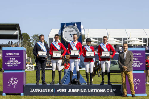 Die Schweiz gewinnt den Longines FEI Nationenpreis von Schweden in Falsterbo