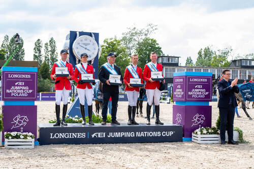 Das Team Belgien gewinnt den Longines FEI Nationenpreis von Polen in Sopot